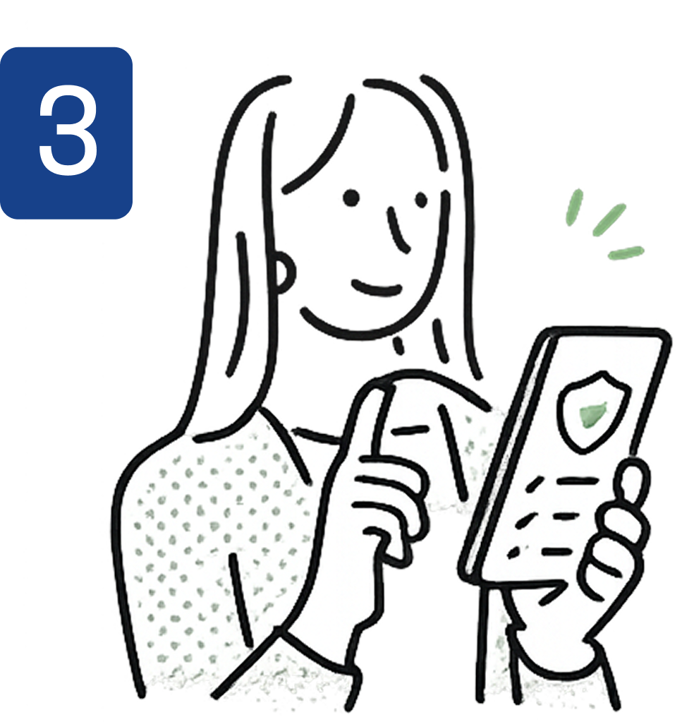 Illustration d'une personne utilisant un smartphone