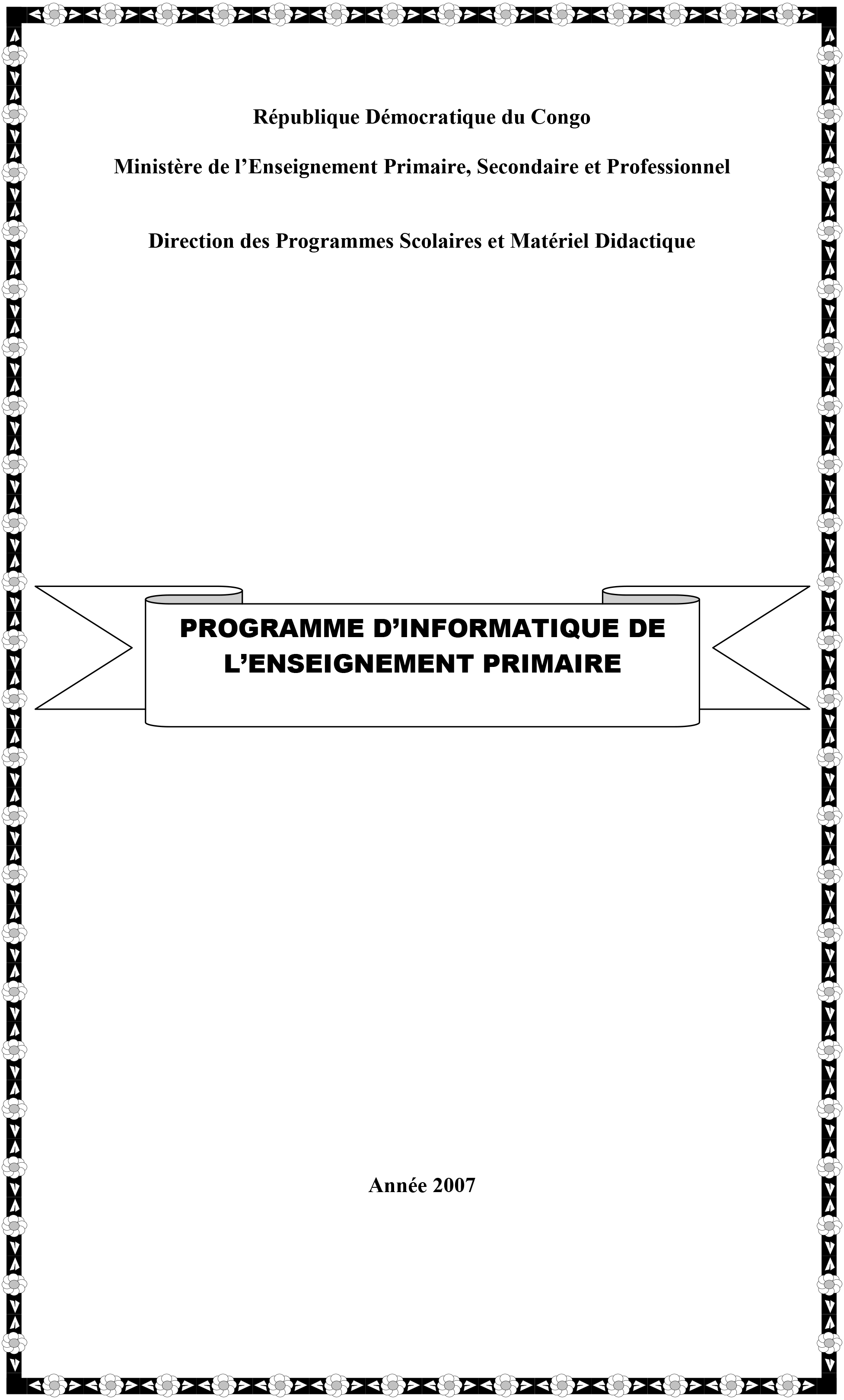 Programme d’Informatique de l’Enseignement Primaire