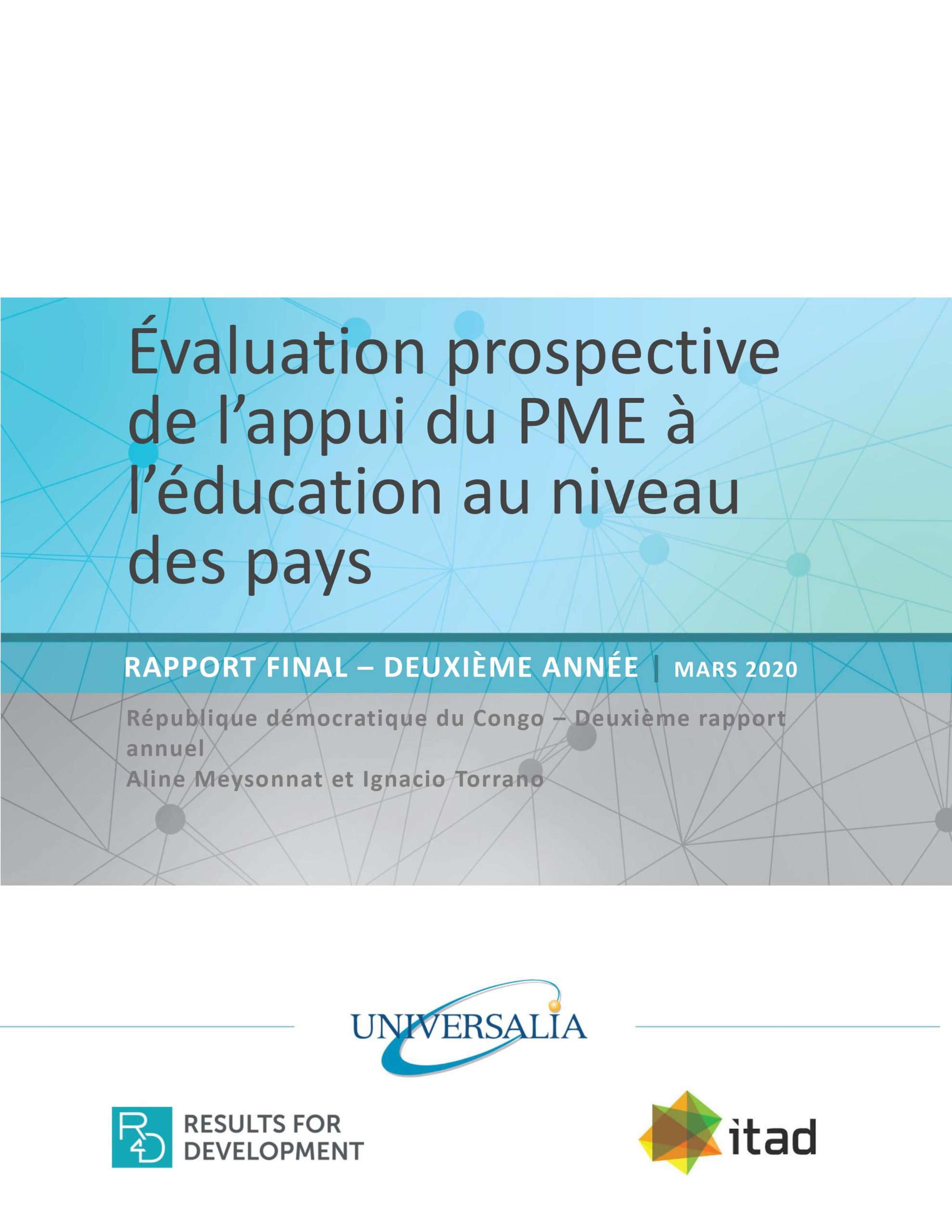 Évaluation prospective de l’appui du PME à l’éducation au niveau des pays, RDC