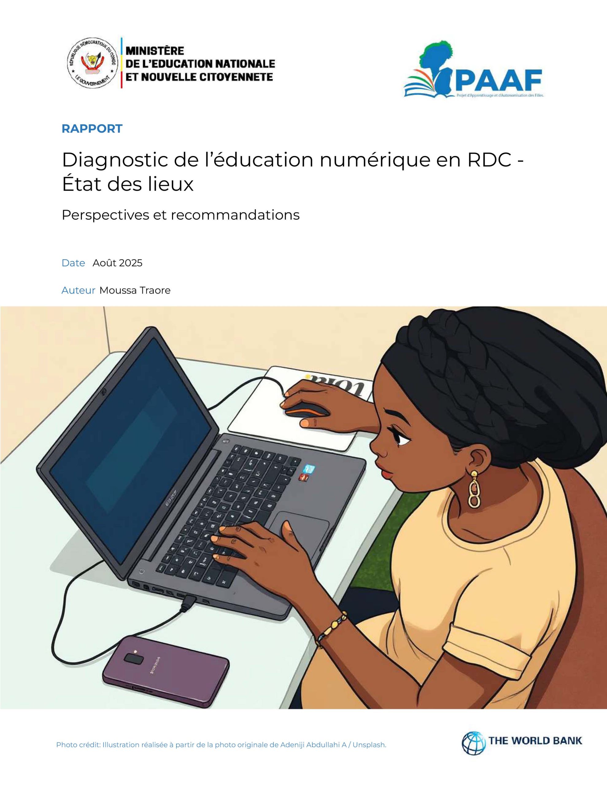 PAAF – Rapport de Diagnostic de l’éducation numérique en RDC / Etat des lieux