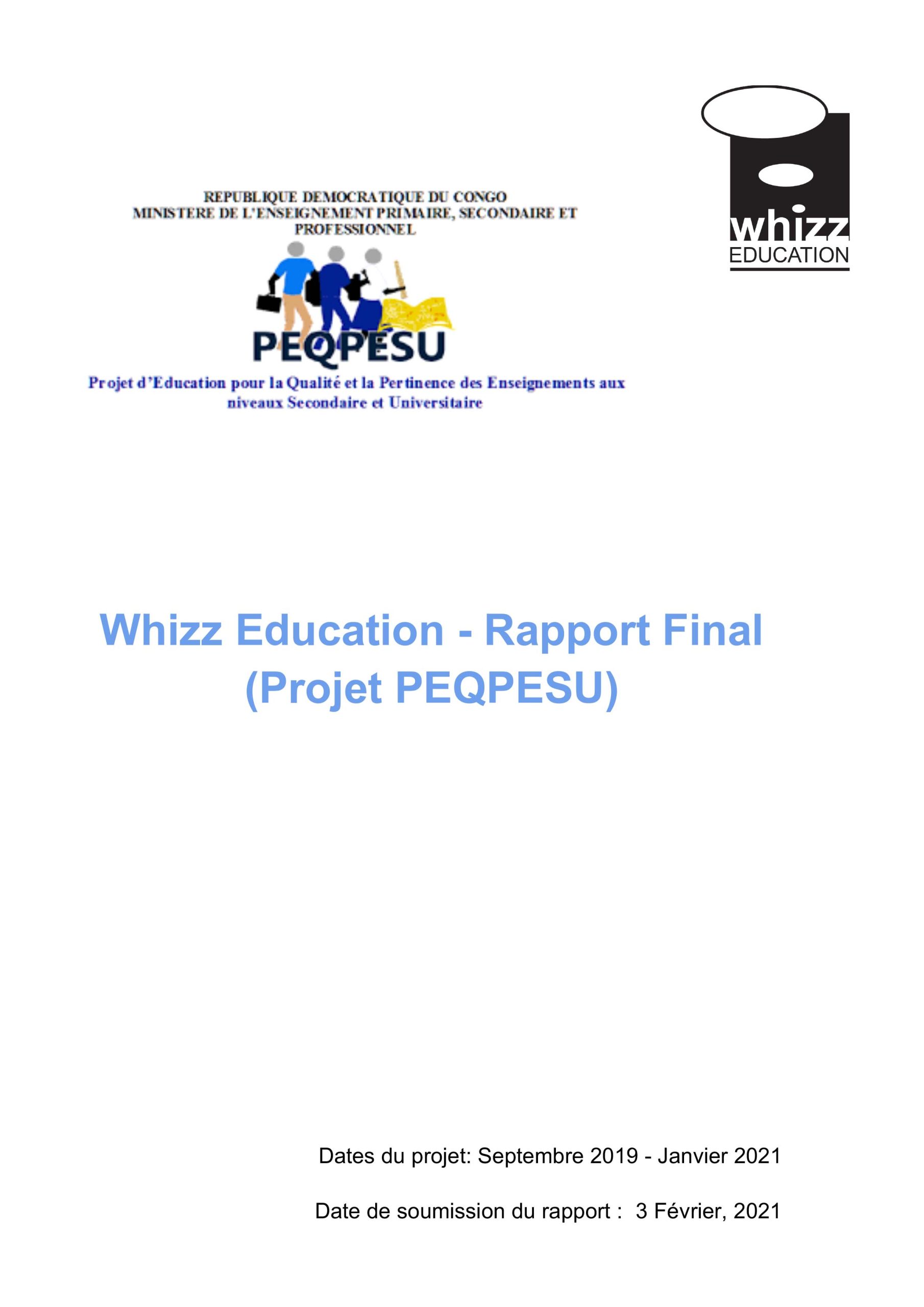Rapport Final du Projet PEQPESU