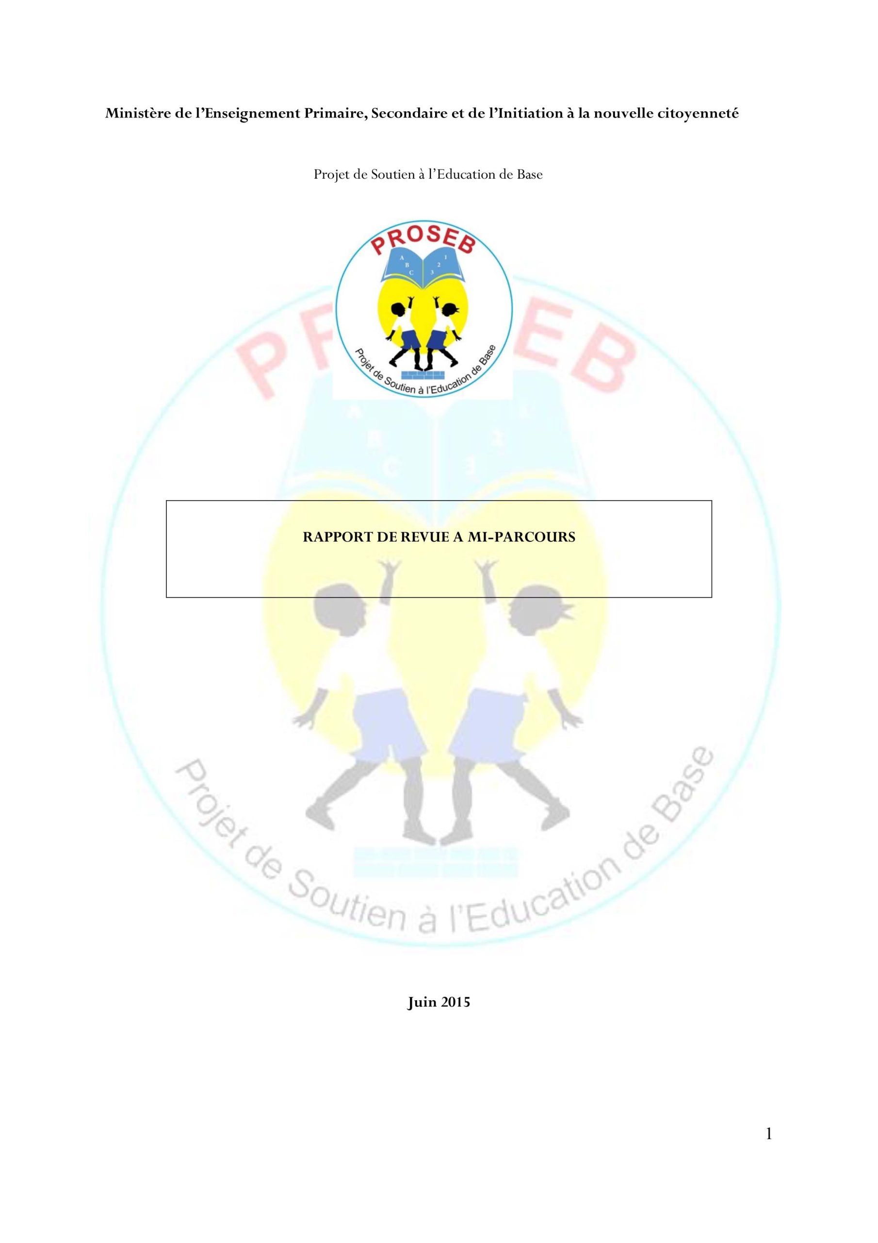 Rapport revue mi-parcours PROSEB