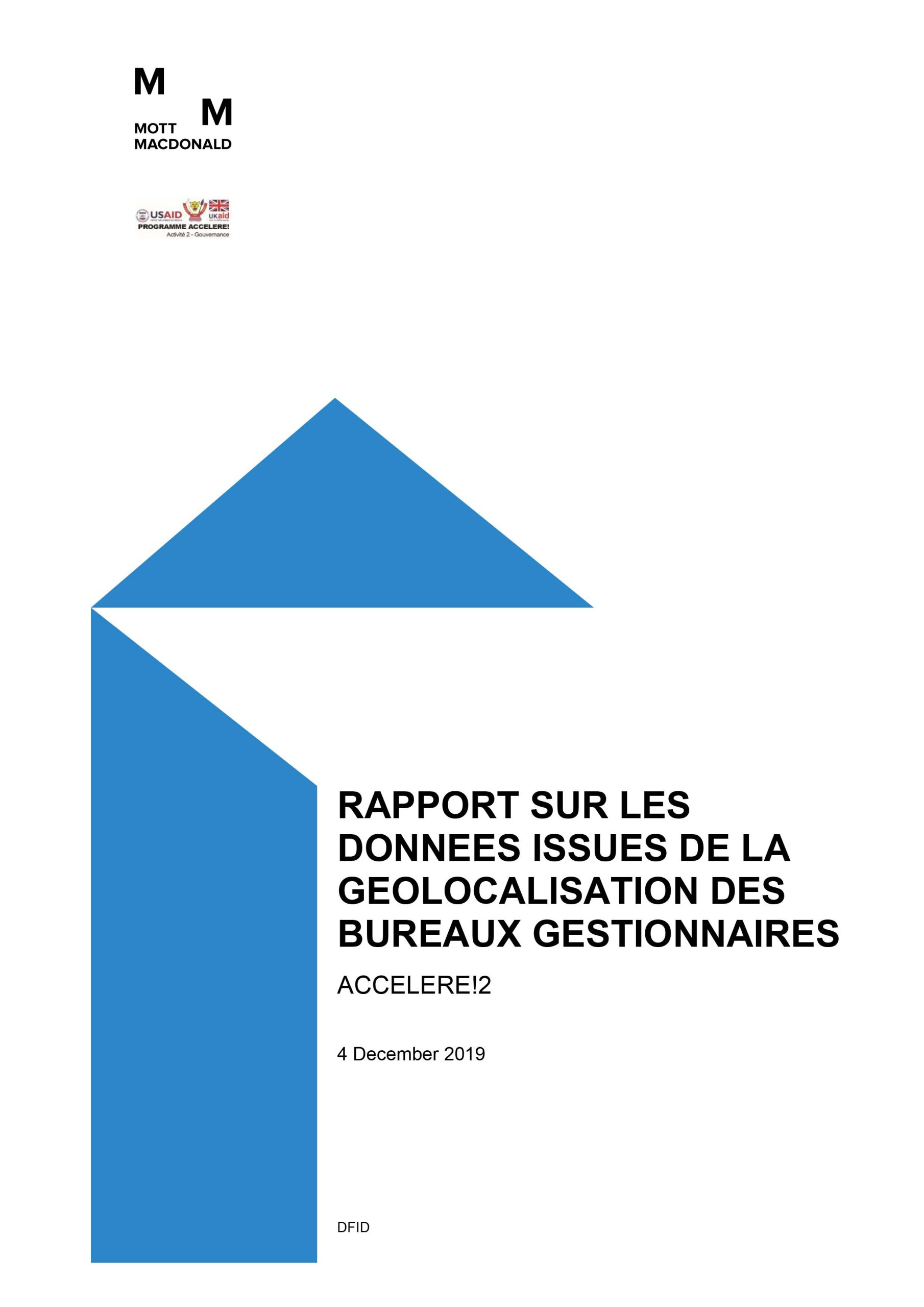 Rapport sur les données issues de la géolocalisation des bureaux gestionnaires