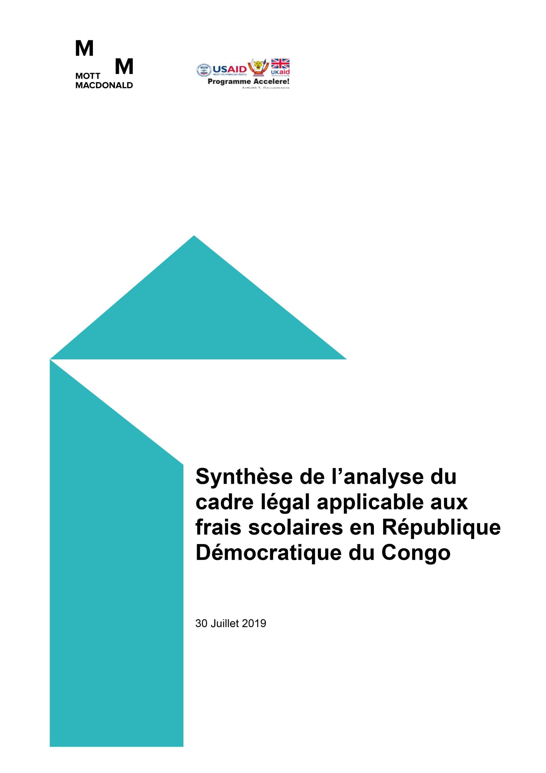Synthèse de l’analyse du cadre légal applicable aux frais scolaires en République Démocratique du Congo