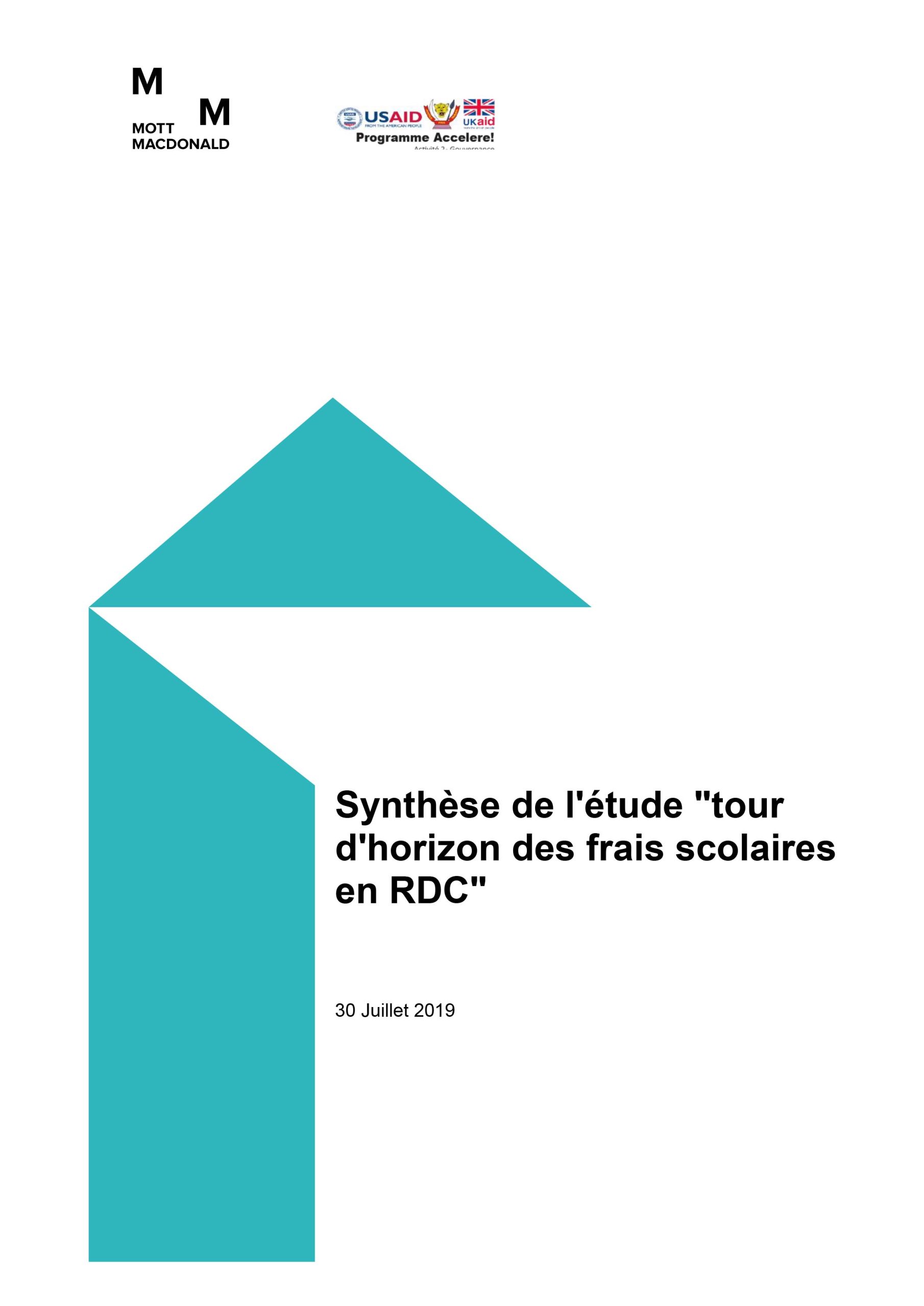 Synthèse de l’étude tour d’horizon des frais scolaires en RDC